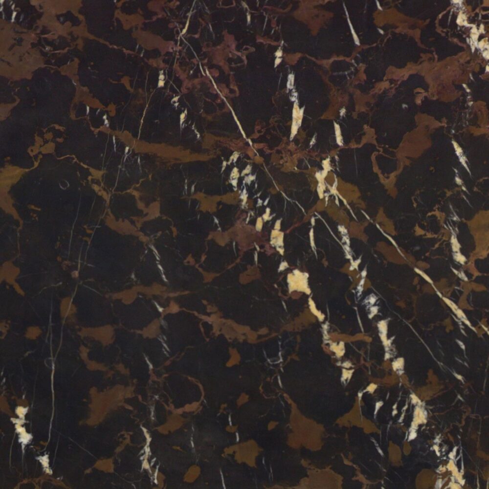 Detail van Black & Gold marmer met bronsbruine en lichte aders